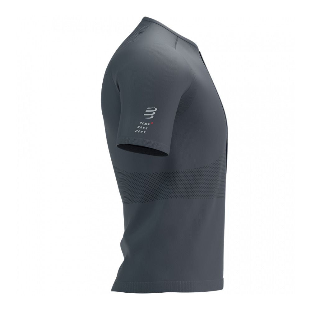 Compressport TRAIL HALF-ZIP FITTED - Maillot Homme magnet/white