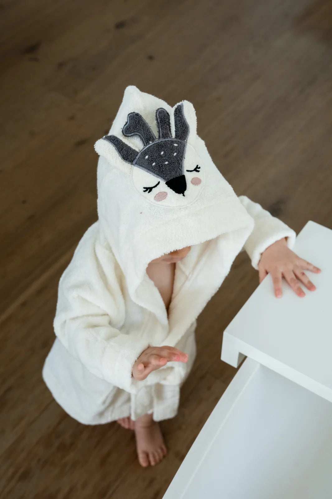 Bademantel Rehkitz Weiss (GOTS)