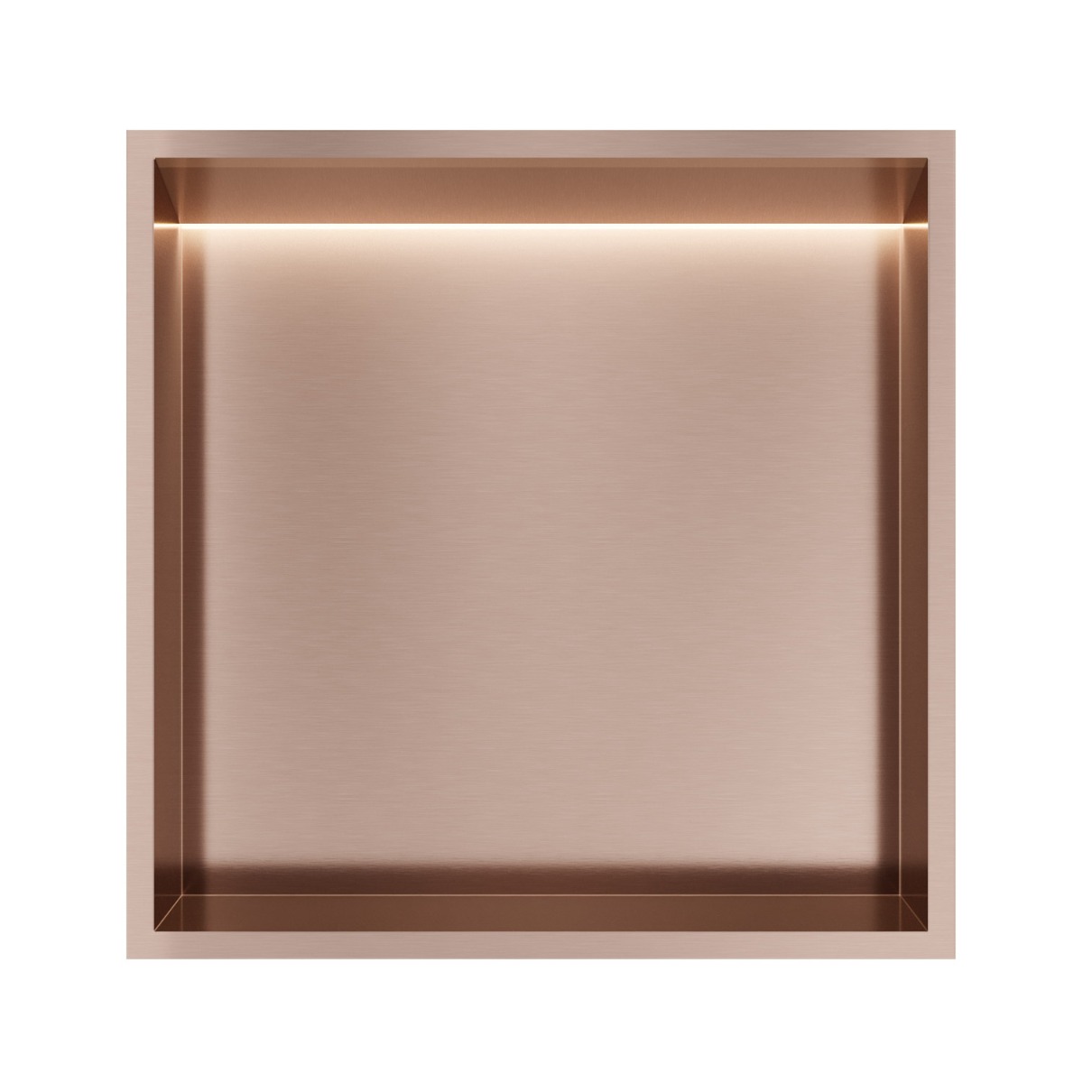 Hotbath &More inbouwnis met verlichting 30x30x10cm geborsteld koper PVD