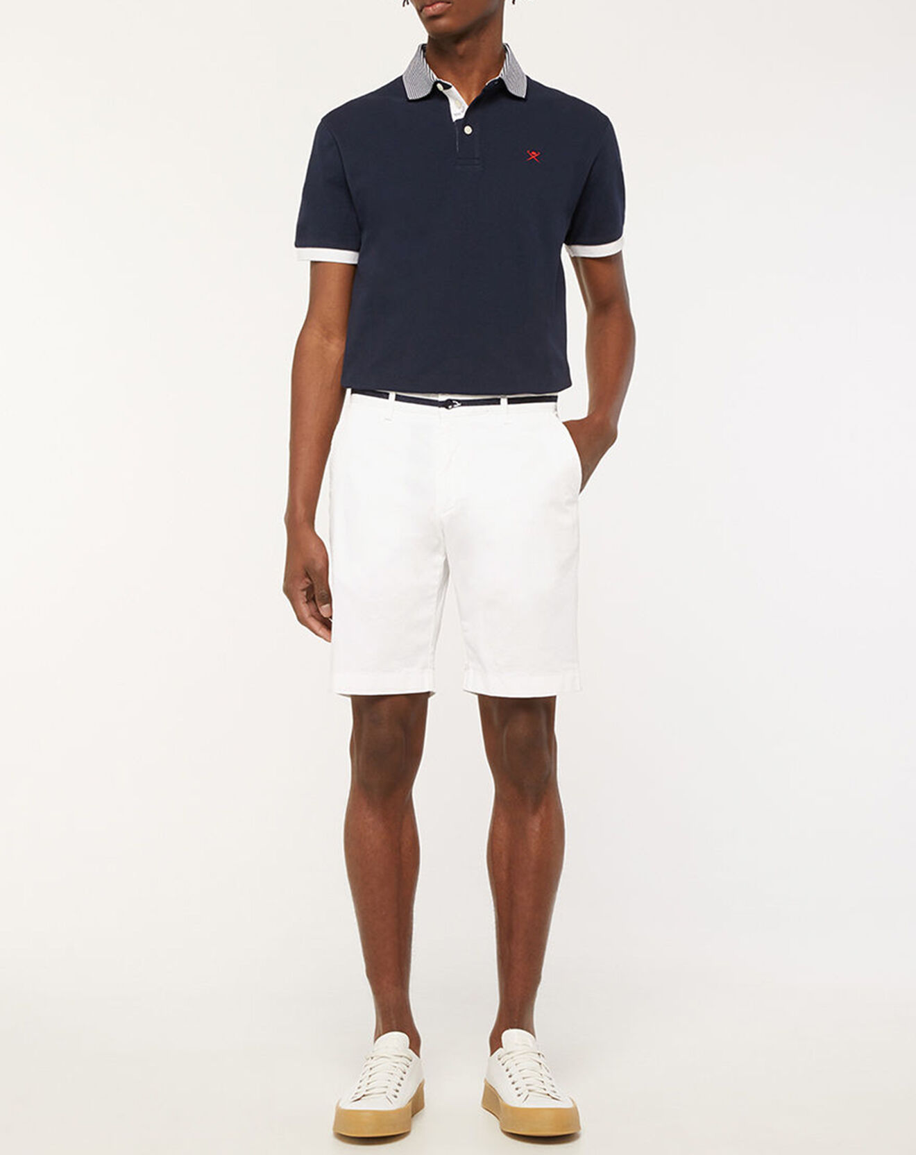 Hackett London Bermuda en Coton Bio Regular Fit Nautik blanc