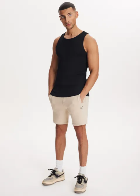 Korte broek jogger met logo zand (ZND.M)