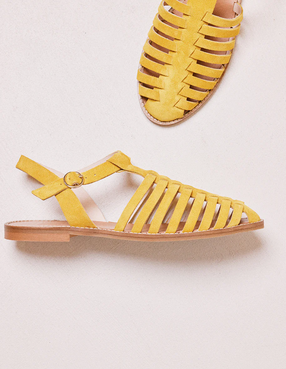 Sandales Cécile - Suède jaune
