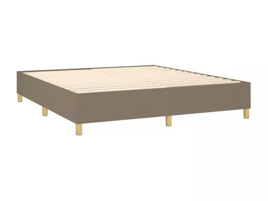 Sommier tapissier avec matelas et LED Taupe 180x200 cm Tissu