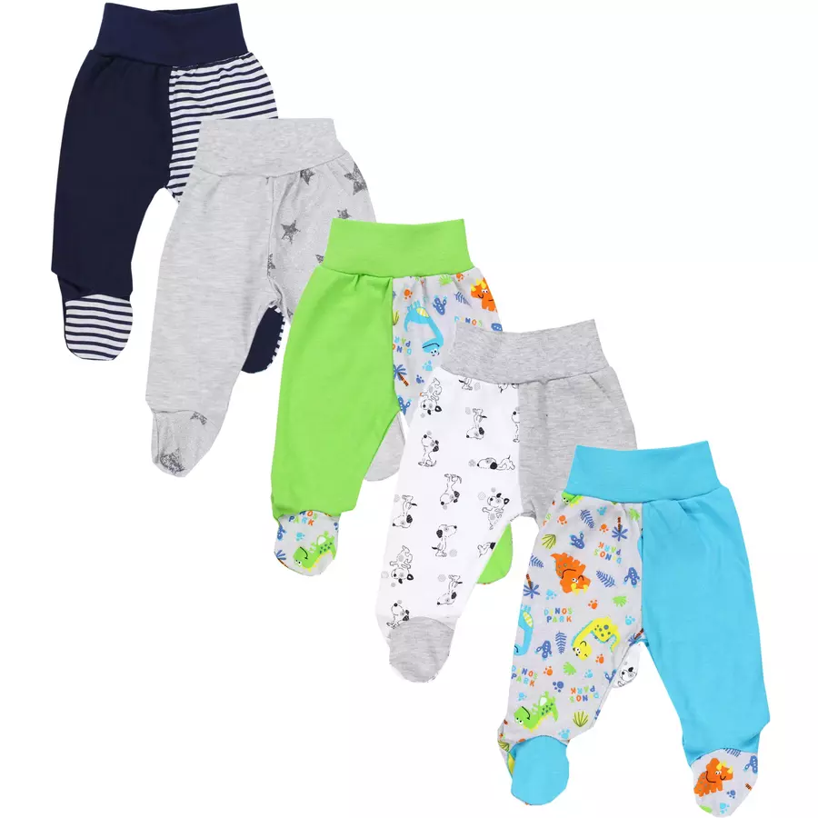 TupTam Baby Hose mit Fuß 5er Pack graugrün