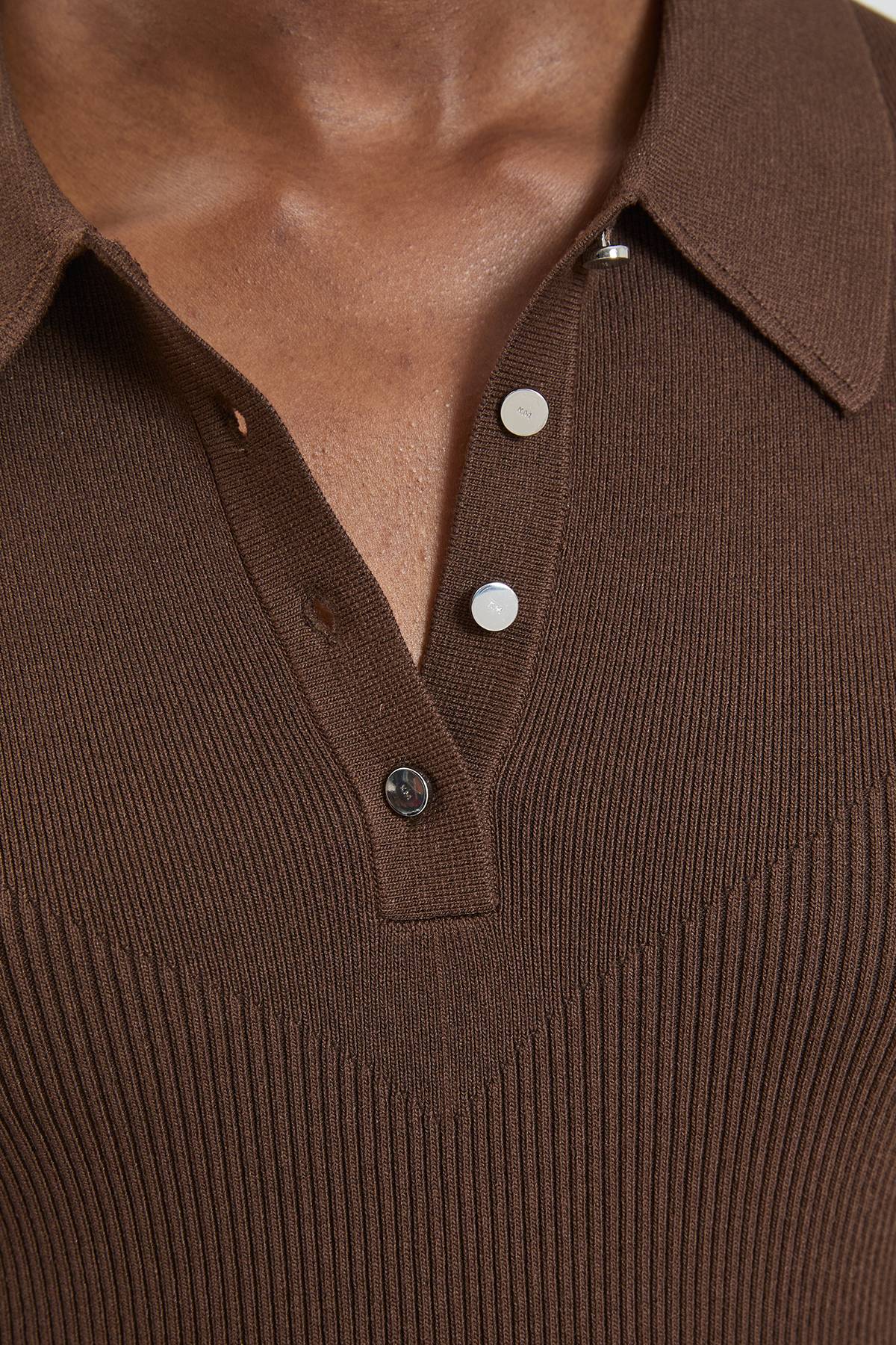 KarenMillen Haut Polo Côtelé À Col Détaillé