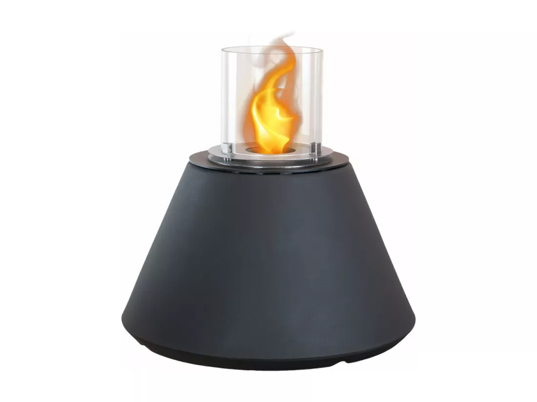 Brasero de jardin cheminée au bioéthanol pour intérieur et extérieur STROMBOLI Anthracite d.60 x h56