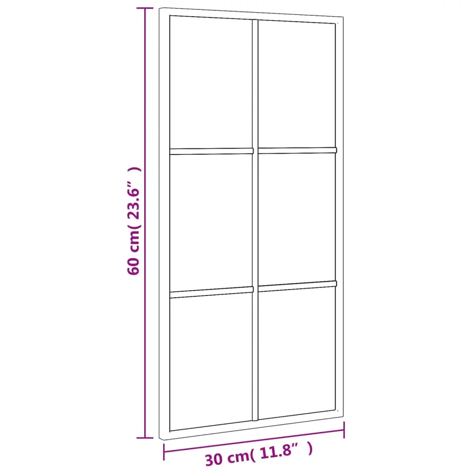 vidaXL - Wandspiegel - Zwart - IJzer - 30 x 60 cm