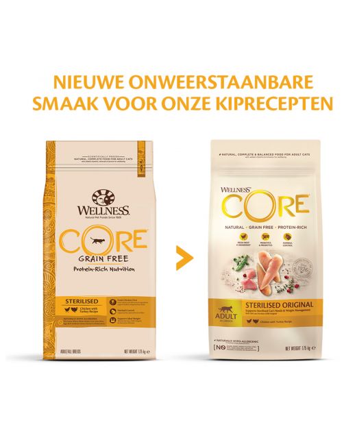 Wellness Core Grain Free Cat Sterilised Kip&Kalkoen - Kattenvoer