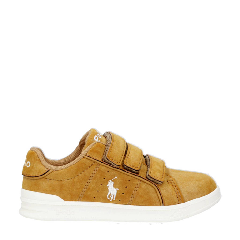 Ralph Lauren Heritage Court III Kleuter suède sneakers oker