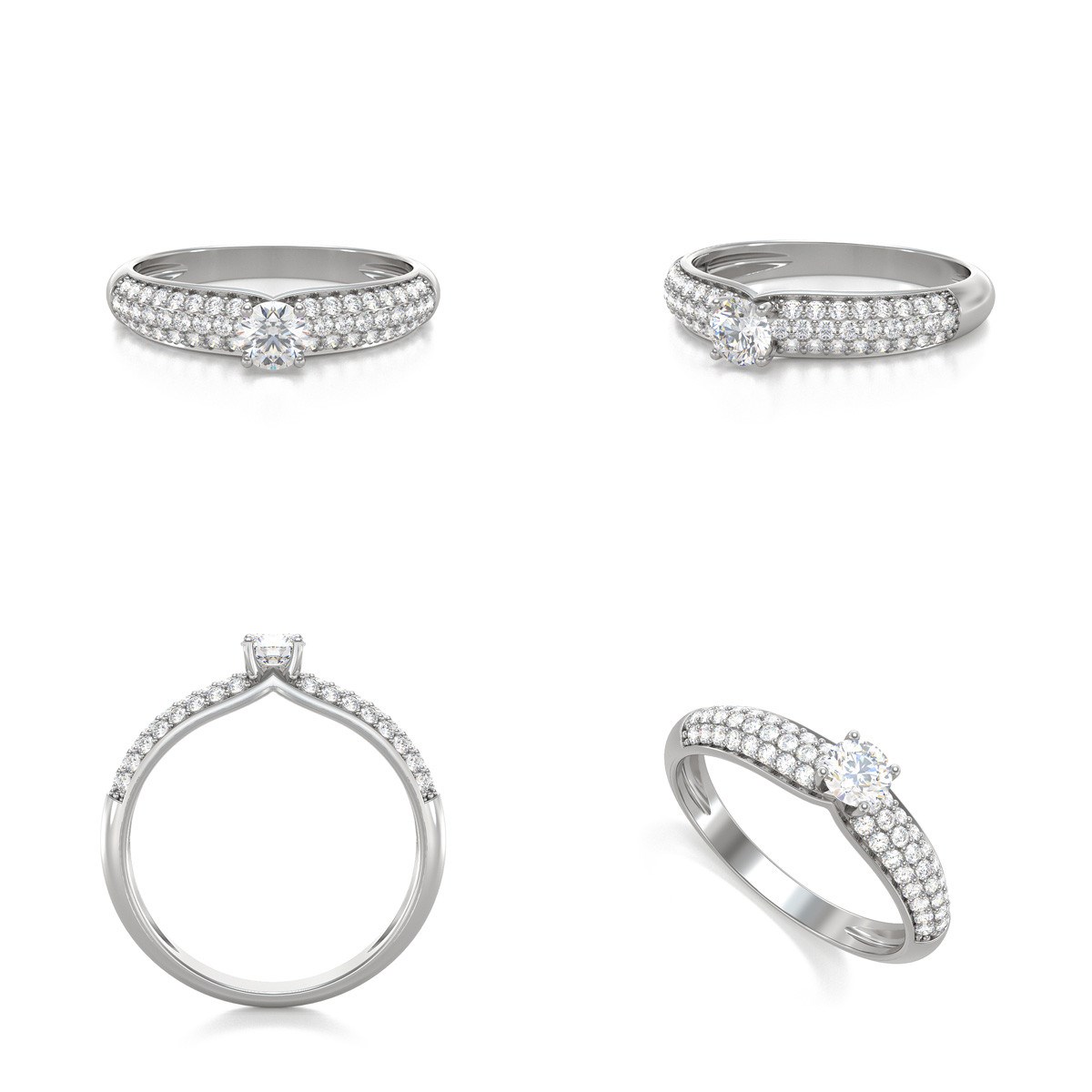 Bague ADEN Or 750 Blanc Diamants 1.978grs