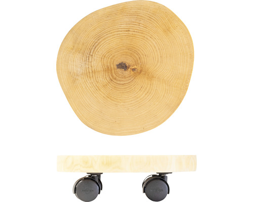 Wagner plantenwagen Ø 25 cm H 8 cm hout voor binnen bruin