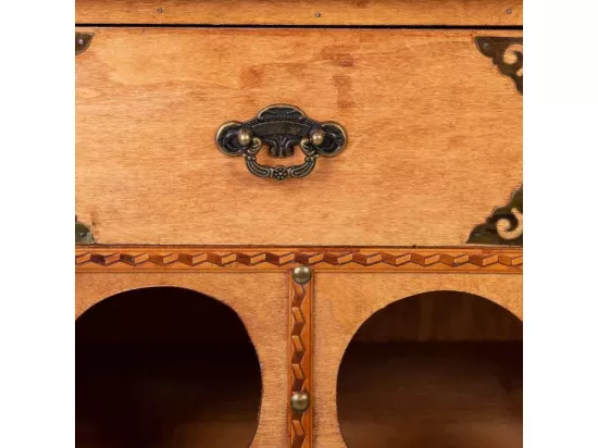 Casier à bouteilles en bois couleur miel 63x31x69.5h