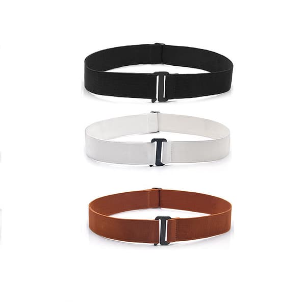 INF Bulky genser Tuck Band, justerbart elastisk belte for jeans 3-delt Hvit+ svart + brun