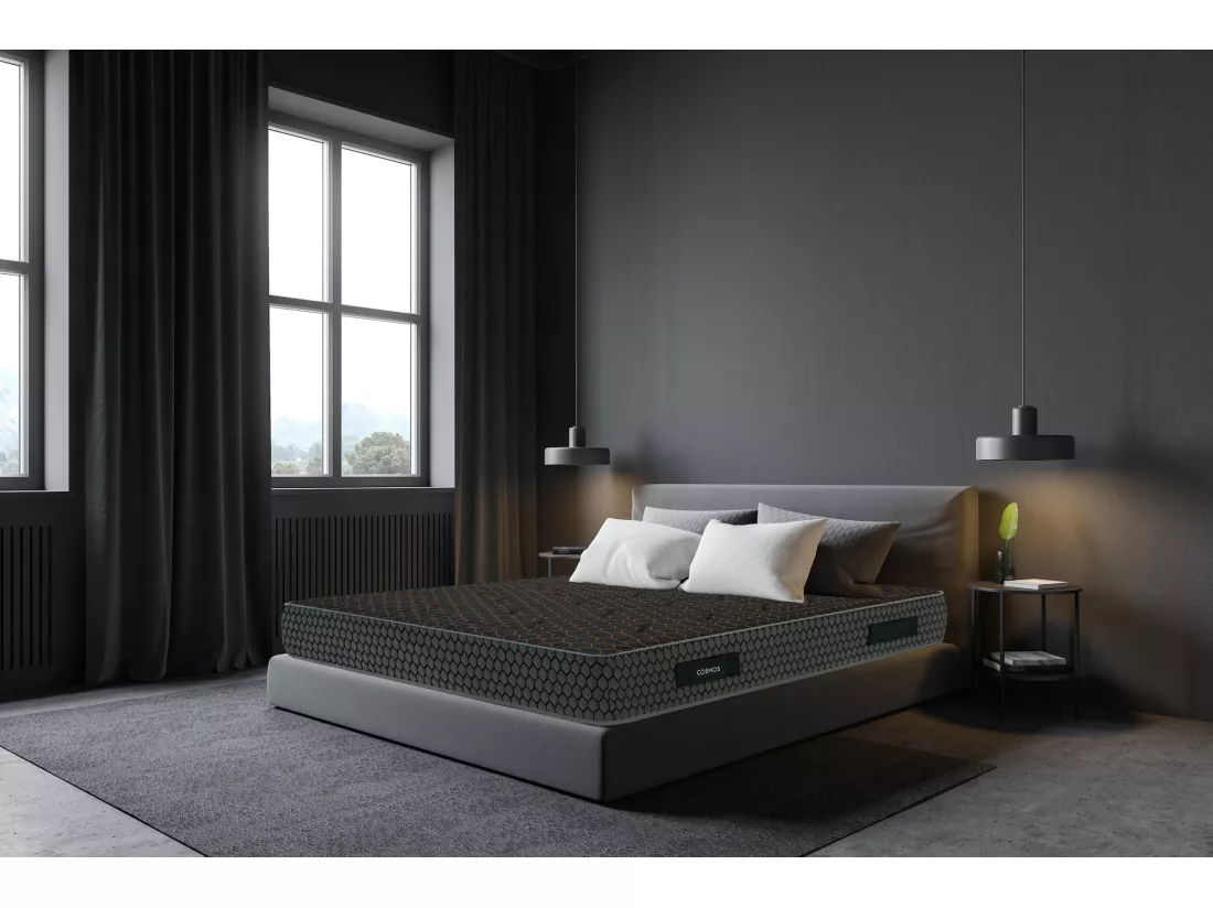 Matelas Cosmos Black mémoire de forme - 28 cm - 90x190cm avec 1 Oreiller viscoélastique 60x60cm