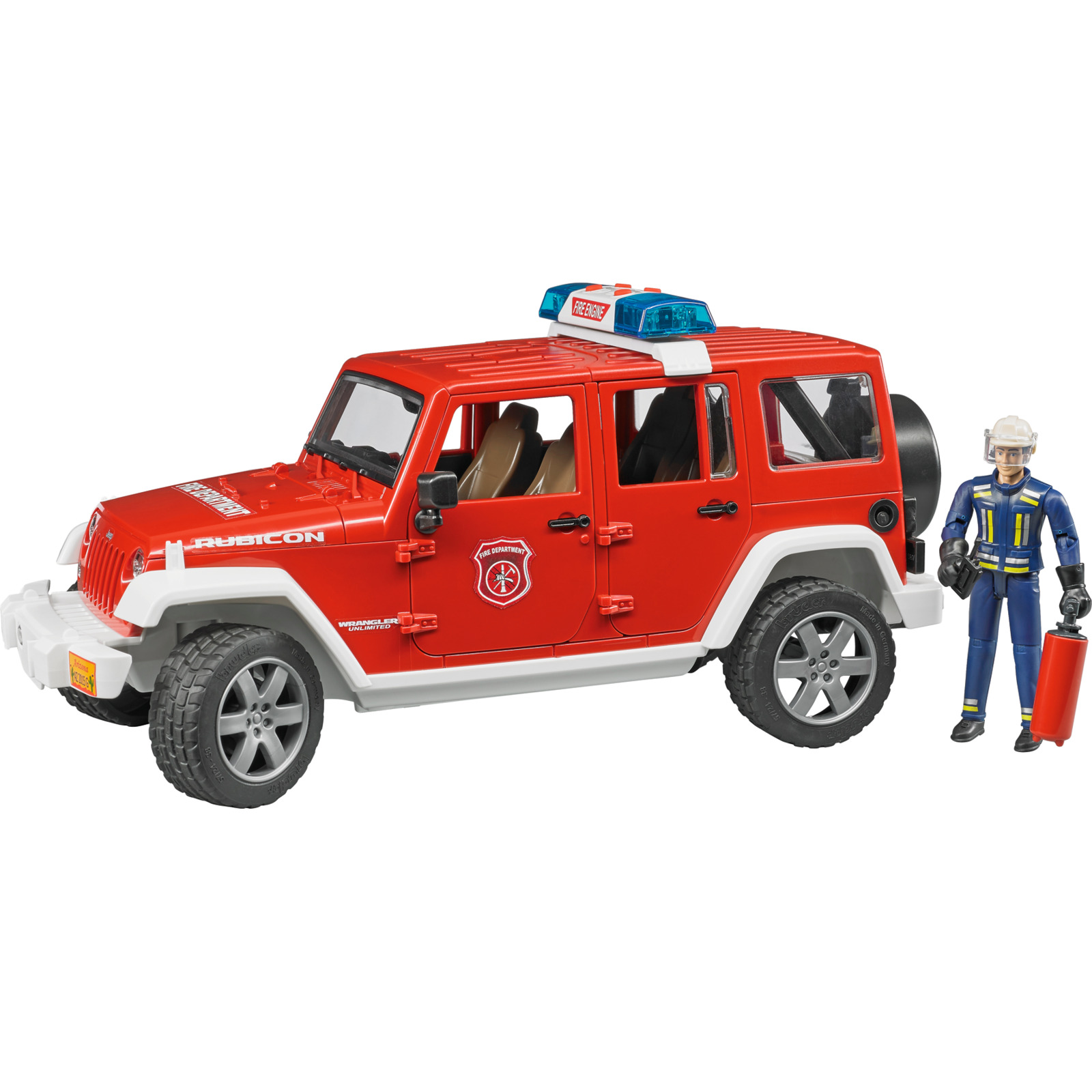 Bruder Jeep Wrangler Feuerwehr m. Feuerw