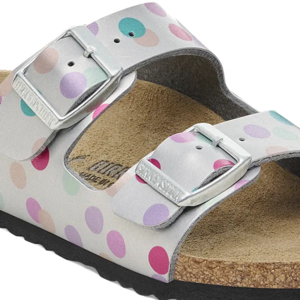 Køb Birkenstock Arizona Kids BF Elec. Metal. Silver Dots