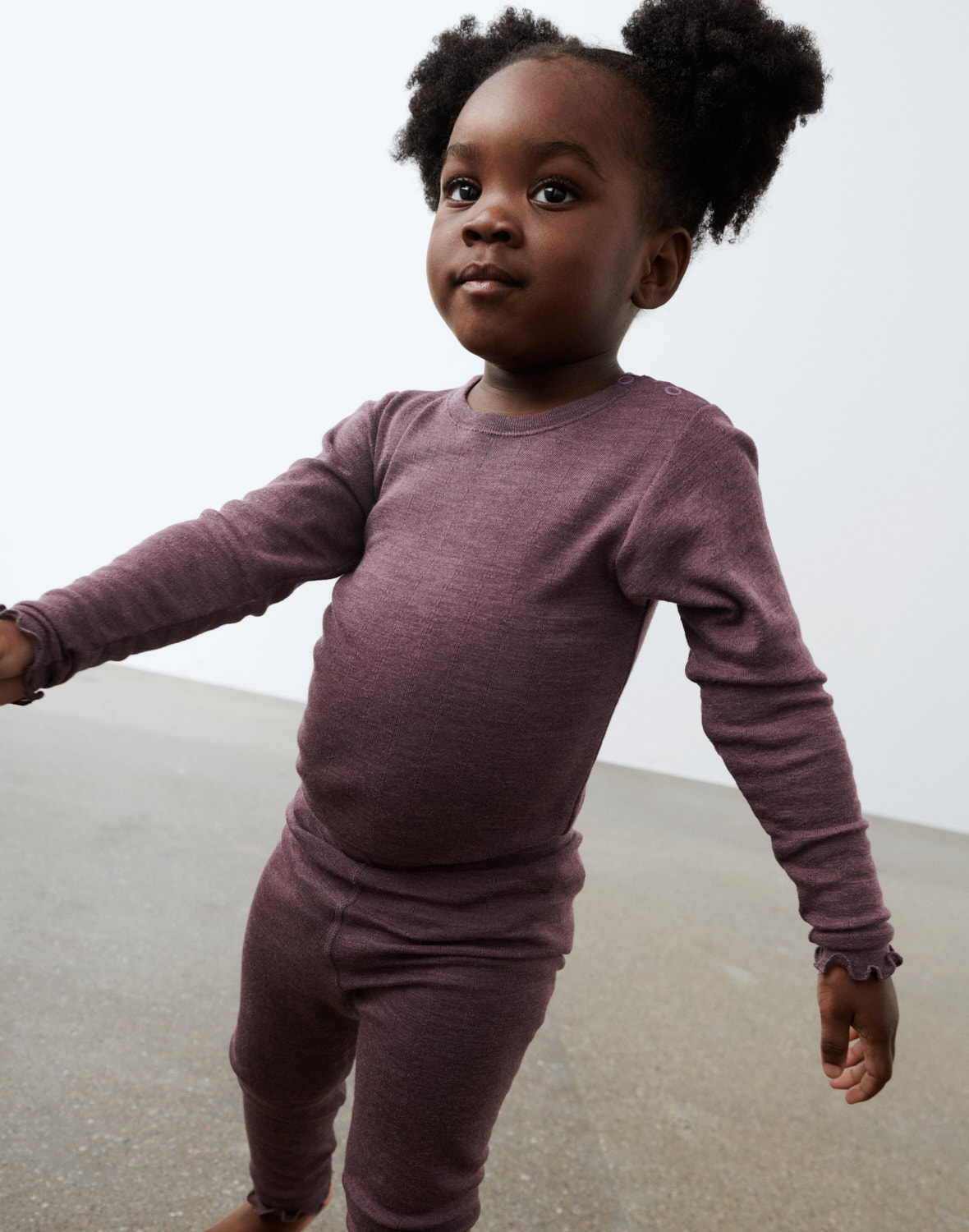Pointelle legging van merinowol/zijde voor baby's