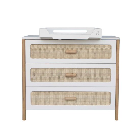 Océania commode 3 tiroirs tressage rotin   Neige        de               Théo