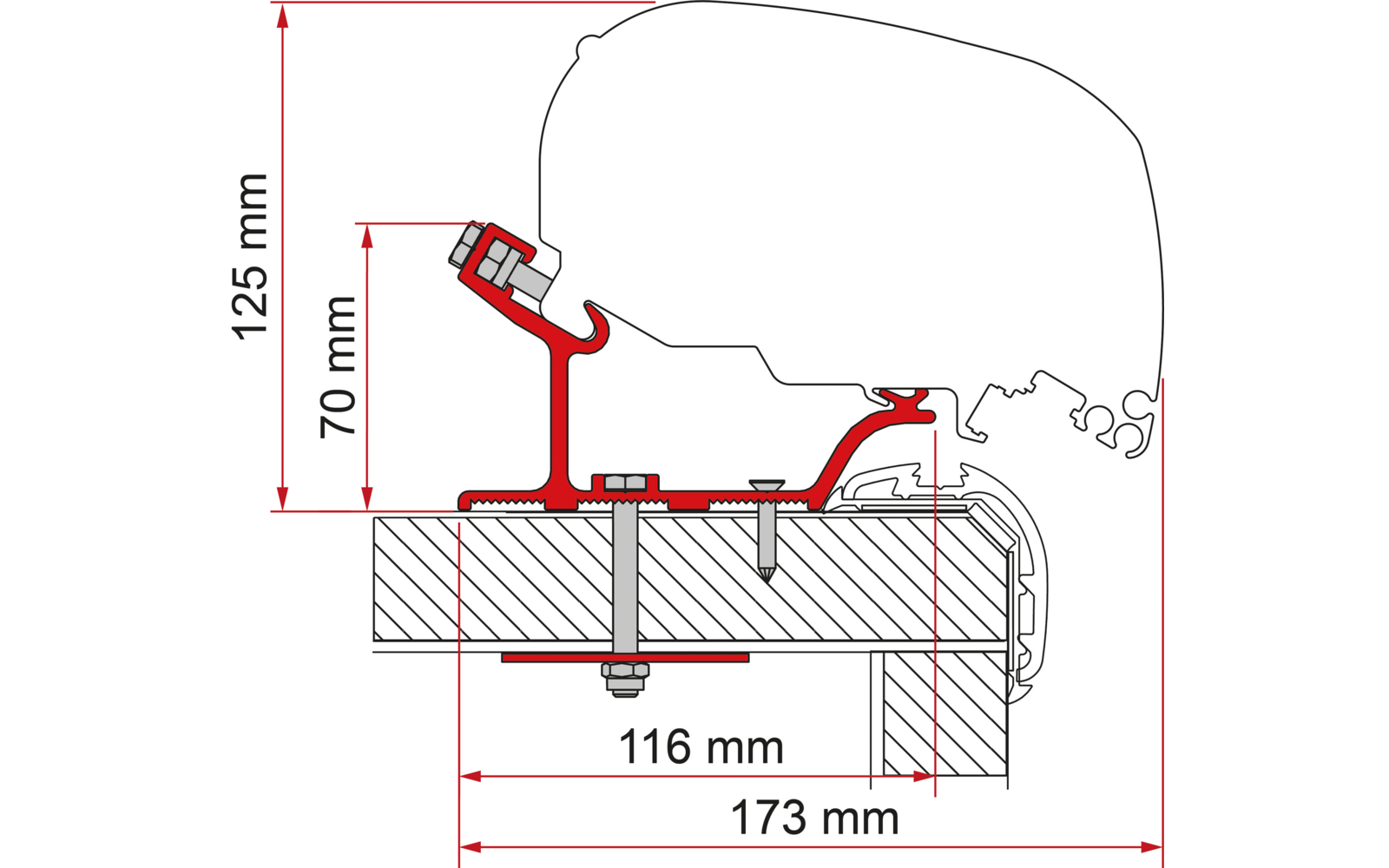 Fiamma  Adapter Carthago Malibu 340 Markisenadapter für Fiamma F80 / F65 340