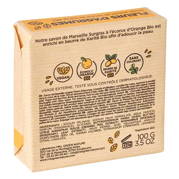 Sabonete de Marselha MKL Green Nature com Flores Cítricas 100g