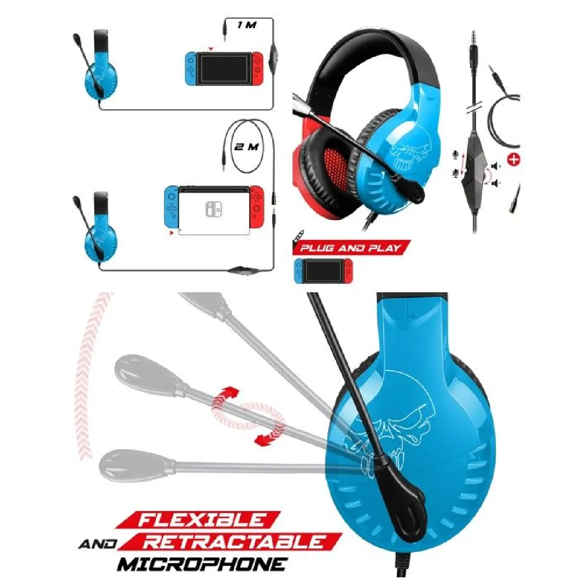 Power A PRO H3 Rouge/Bleu