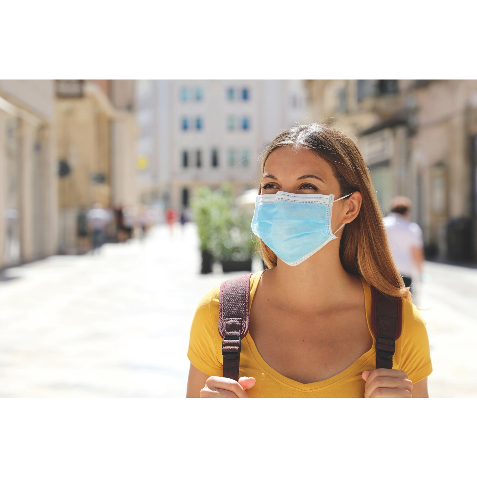 Mund-Nase-Maske 50er-Set hellblau/weiß CE zertifiziert