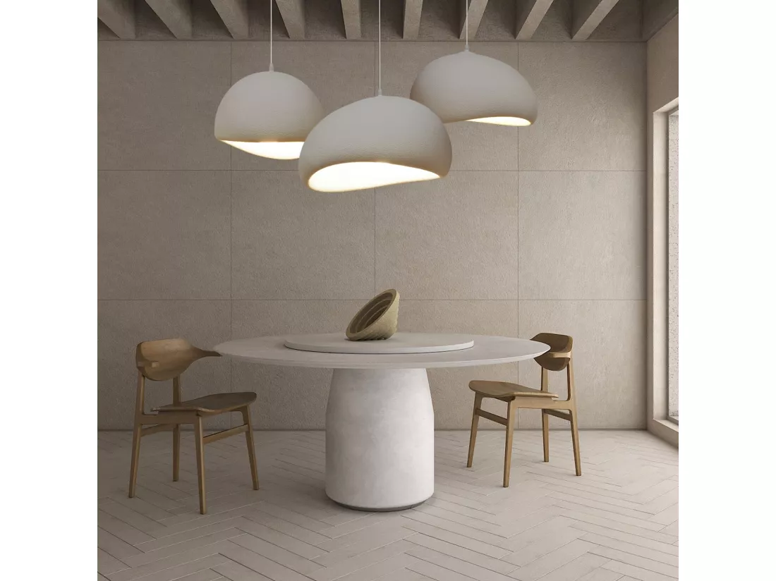 Lustre polyester suspension géométrique scandinave 60x35cm
