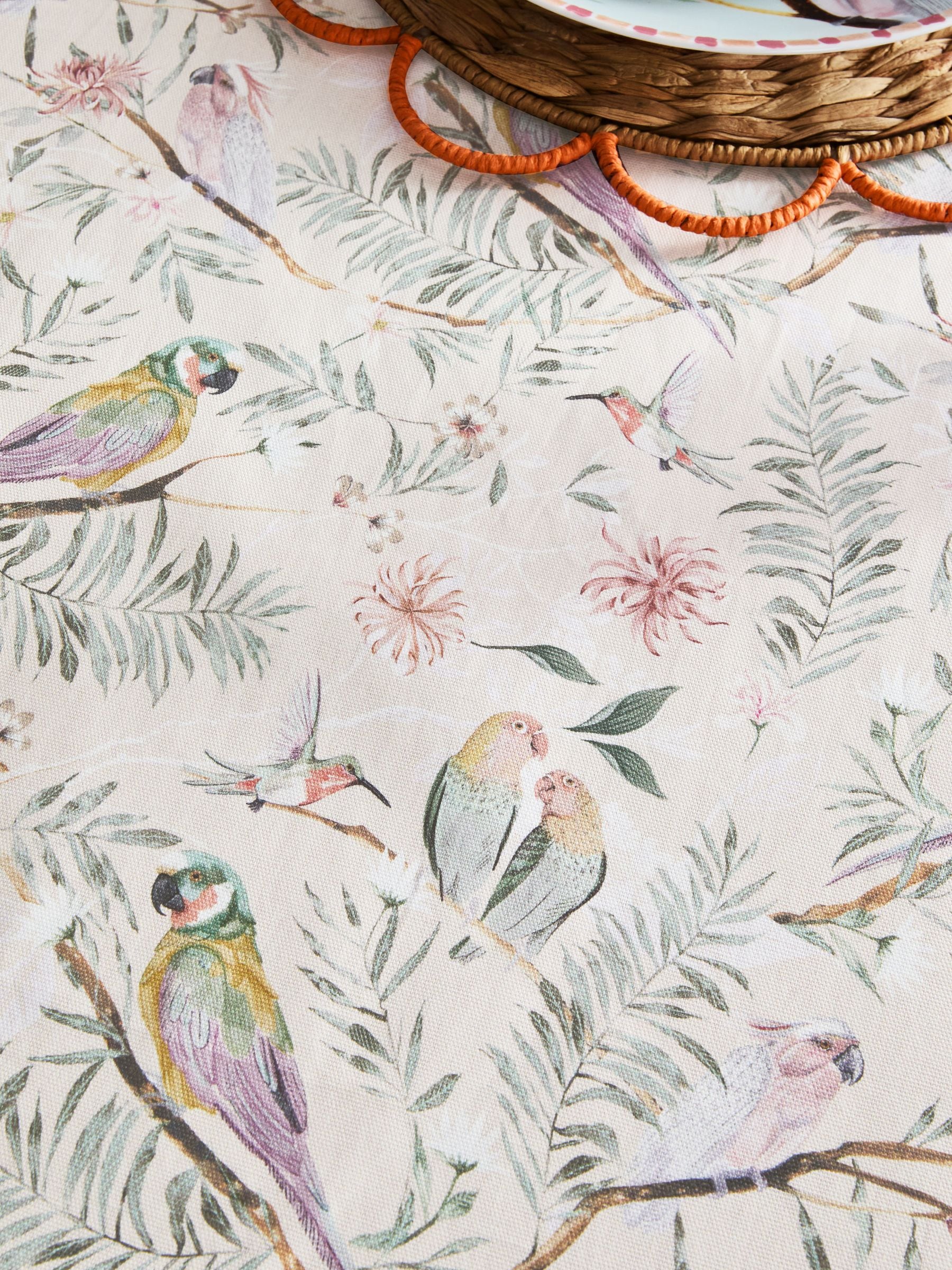 Love Bird Floral Wipe Clean Tablecloth