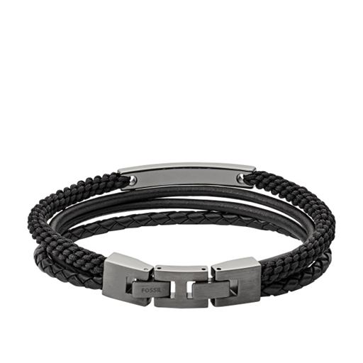 Fossil Casual Vintage Multi-Strand Armbånd, Sort, 18 1,5 cm