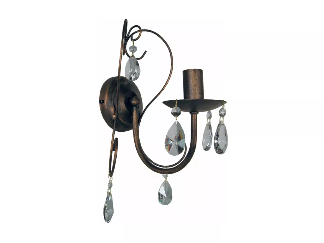 Applique pampilles verre transparent 26cm.