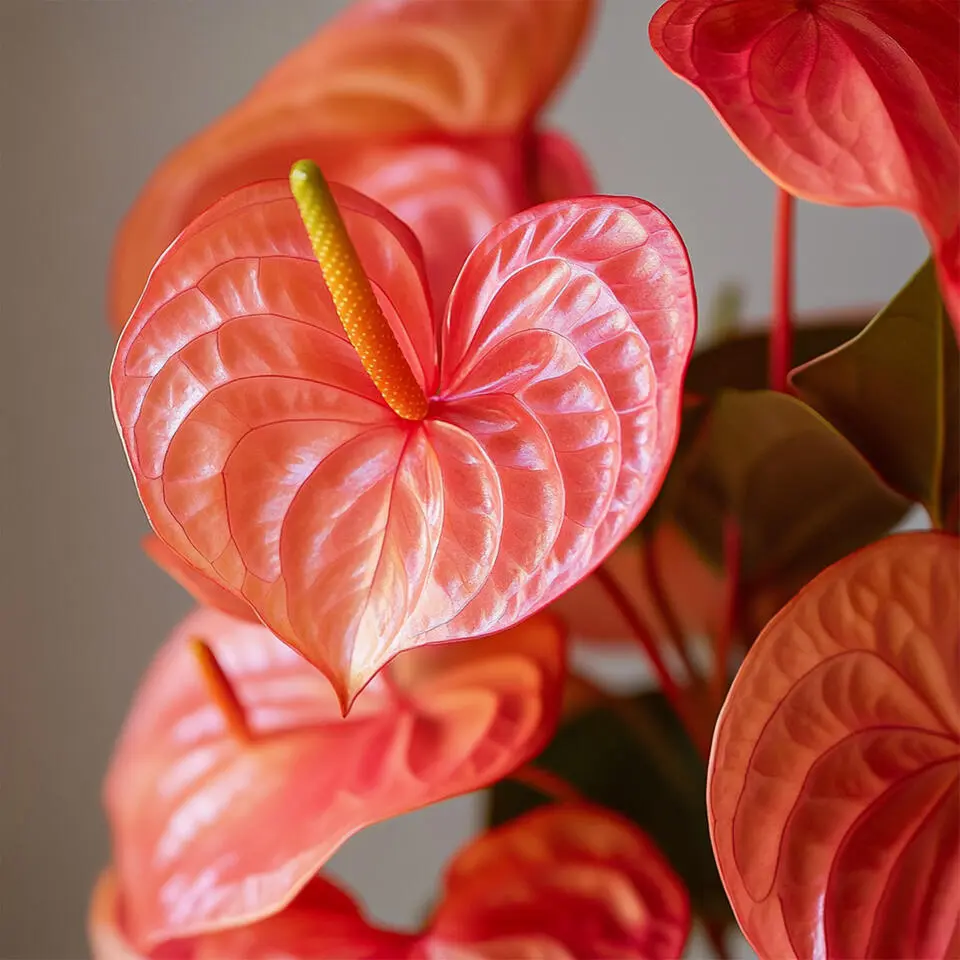 Flamingoplant - Anthurium 'Madural Orange' - Hoogte 40-55cm - ø14cm
