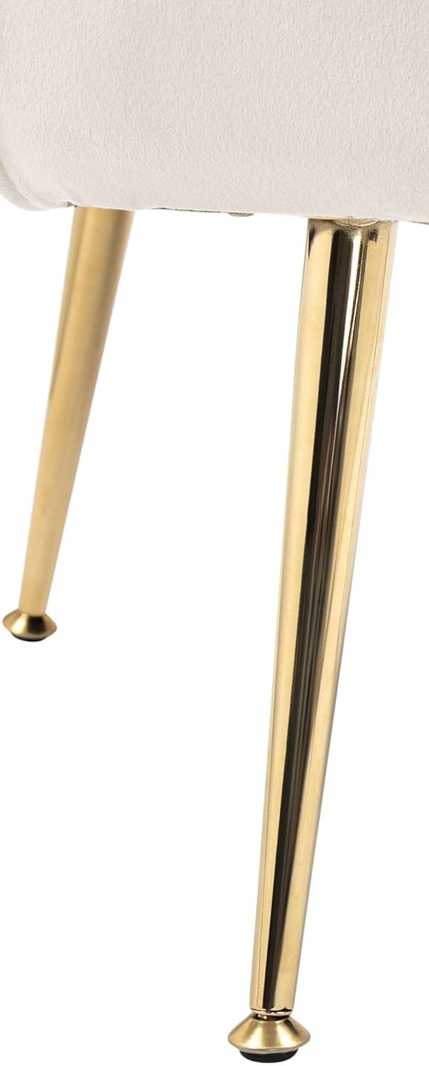 CLP Sessel Rosita I Polsterstuhl Mit Samt-Bezug I Gold-Farbiges Metallgestell, Farbe:Creme