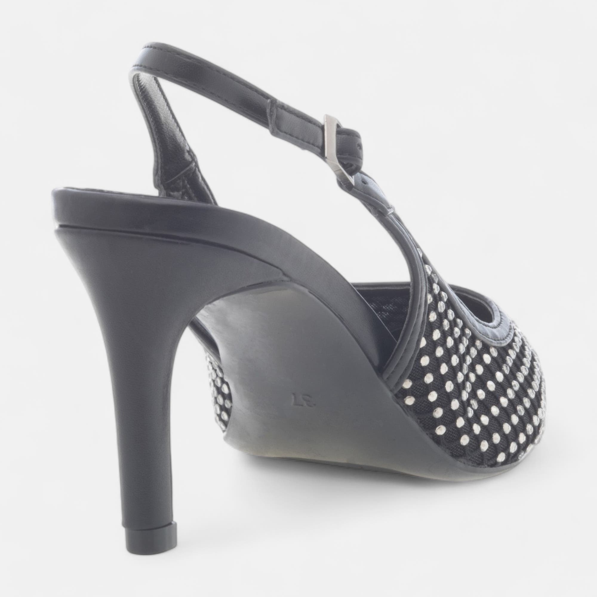 Escarpins avec bride arrière à talon Femme noir