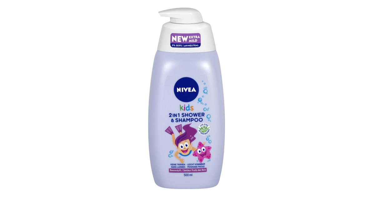 NIVEA Kids 2 in 1 Duschgel-Shampoo-Spülung Beerenduft