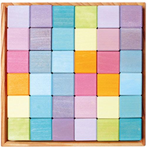 Grimm's blokjes mozaïek - pastel (36st)