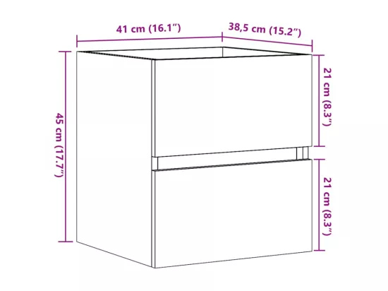 Armoire d'évier Gris béton 41x38,5x45 cm Bois d’ingénierie