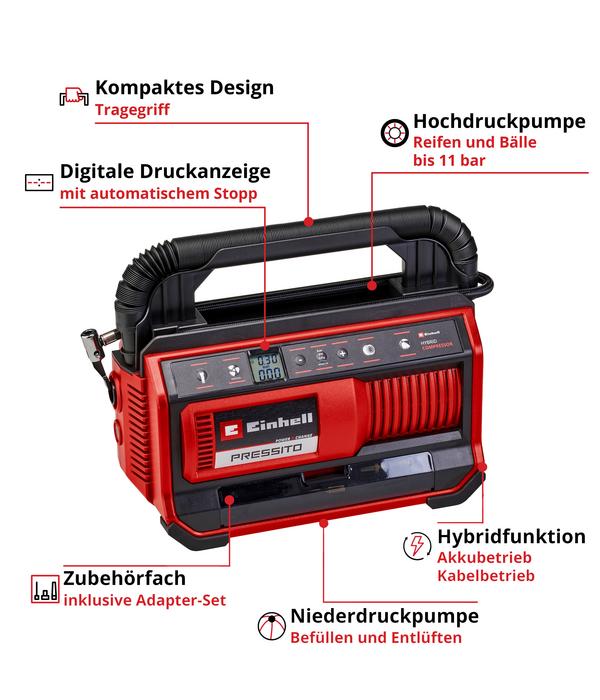 Einhell Hybrid-Kompressor PRESSITO 18/25