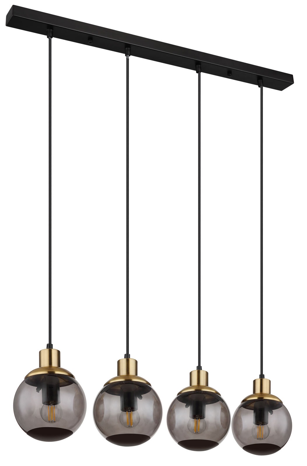 GLOBO Retrofit Balkenpendel Potter 75x110 cm schwarz/rauchfarbig