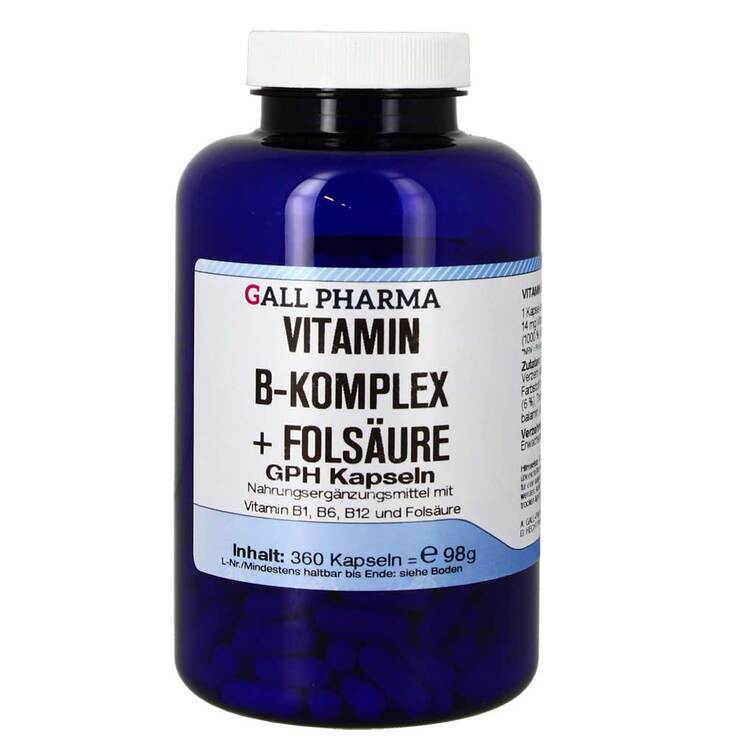 Vitamin B Komplex + Folsäure GPH Kapseln, 360 St