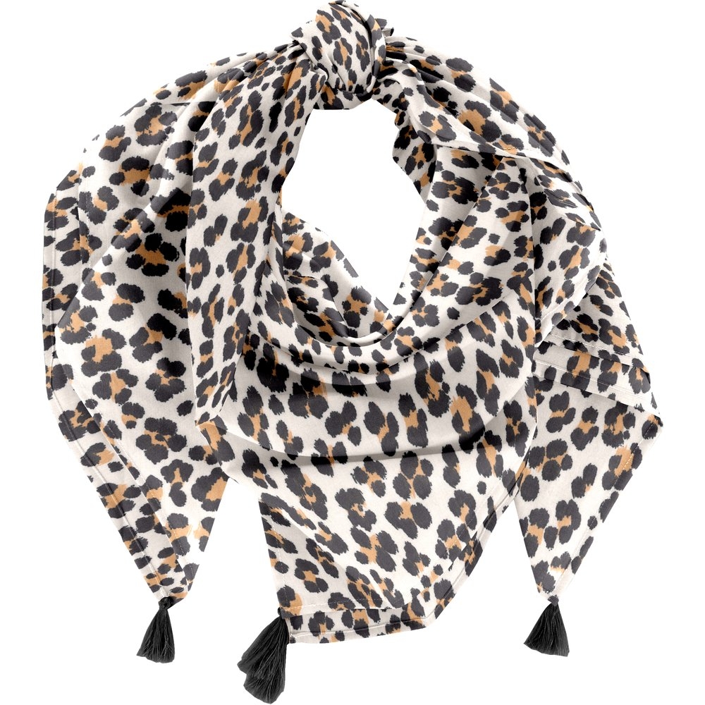 Foulard Pompon Leopard