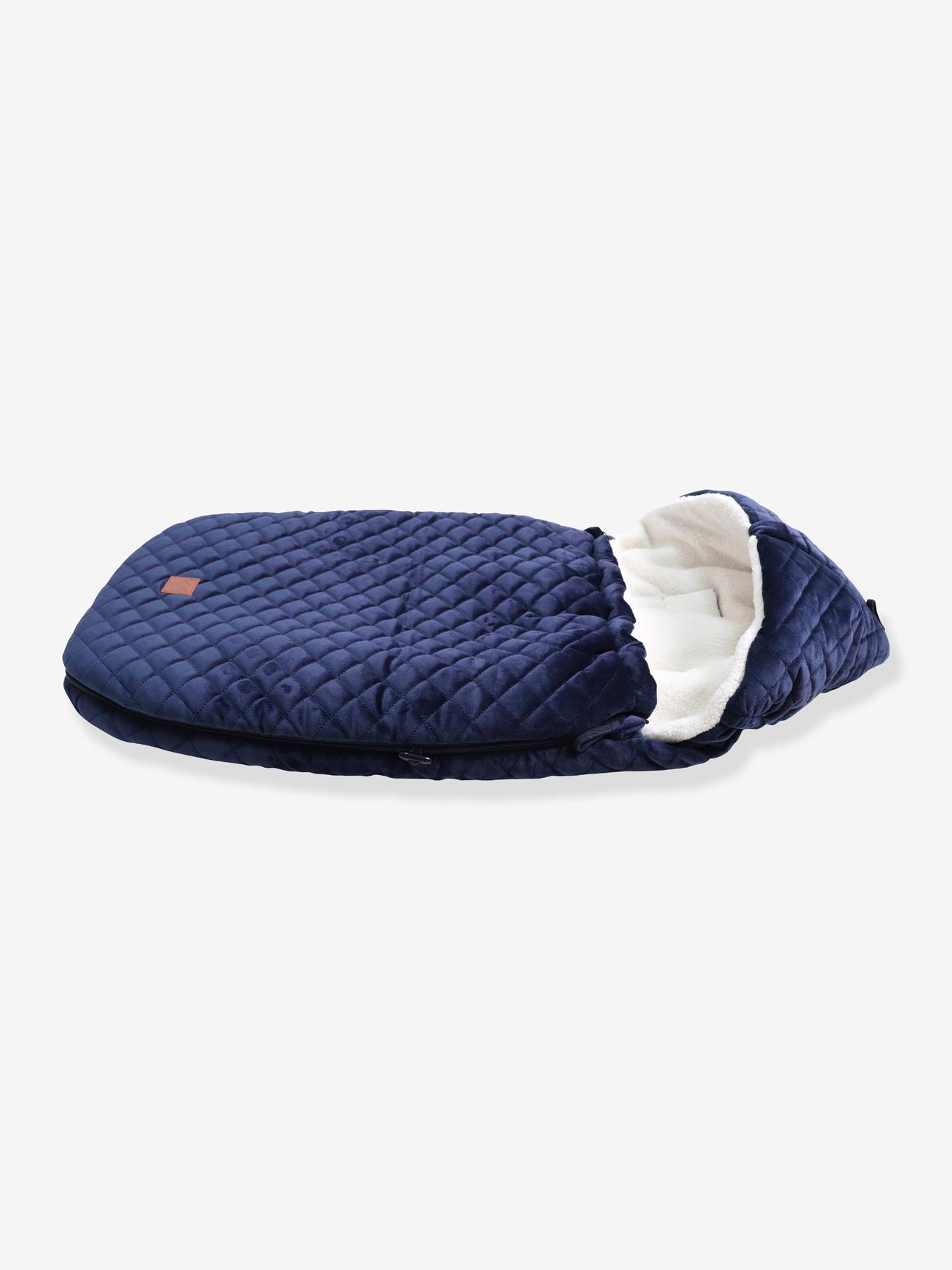 Bolsa de carrinho de bebê KAISER grande com capuz de veludo na cor azul escuro lisa