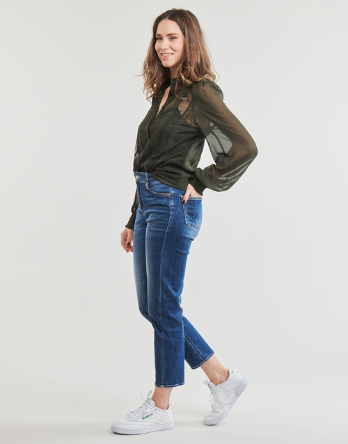 Only - ONLHANNAH LS MIX LACE TOP  WVN - Kaki
