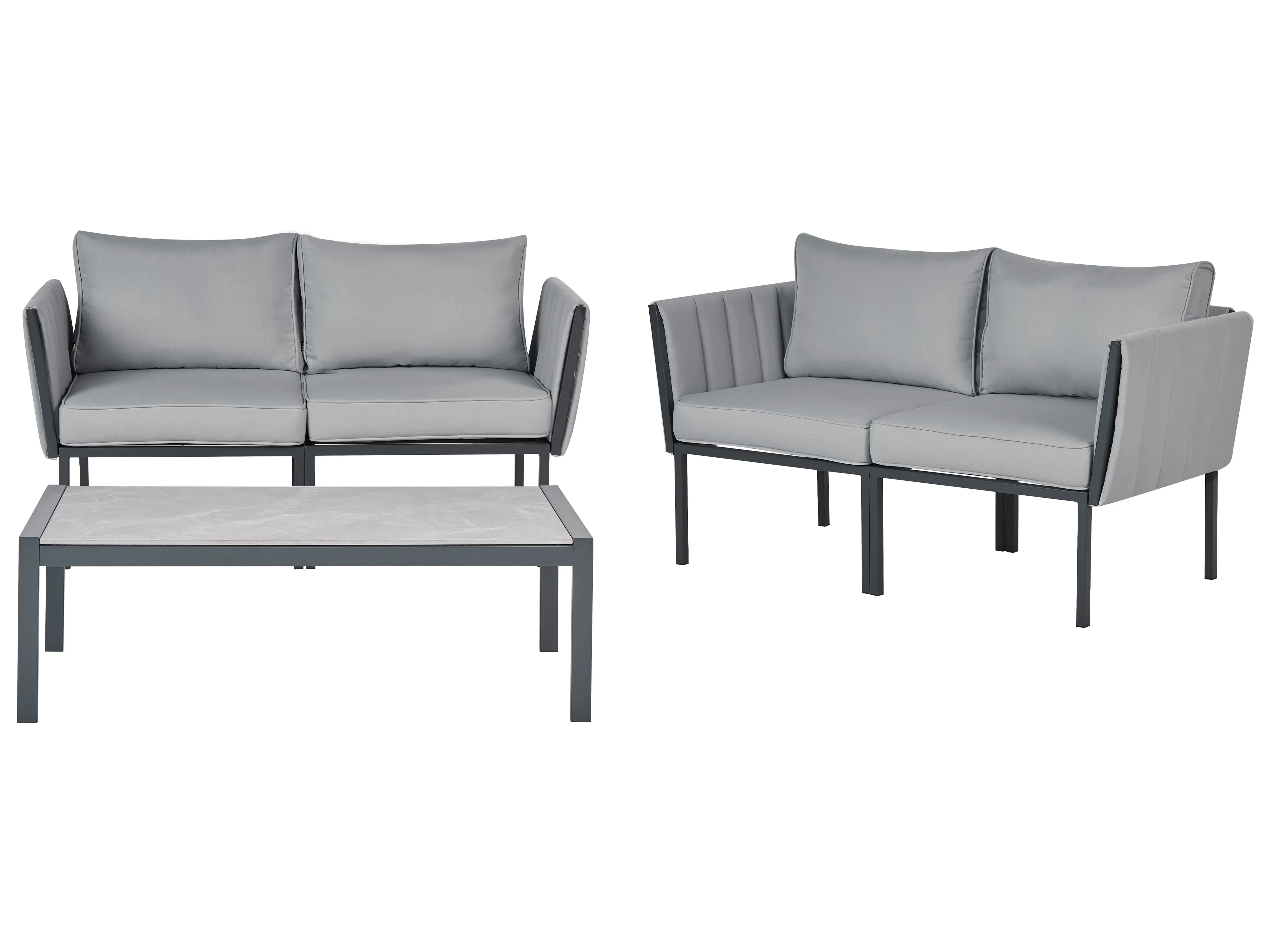 Loungeset met tafel 5-zits SKALA Metaal Donkergrijs
