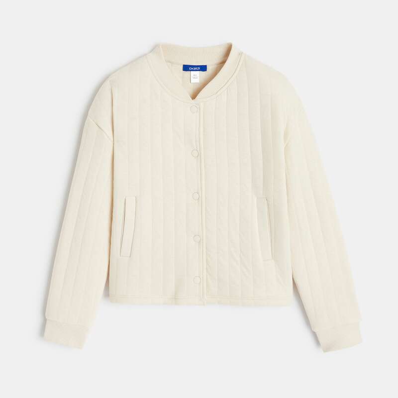 Blouson matelassé uni blanc fille