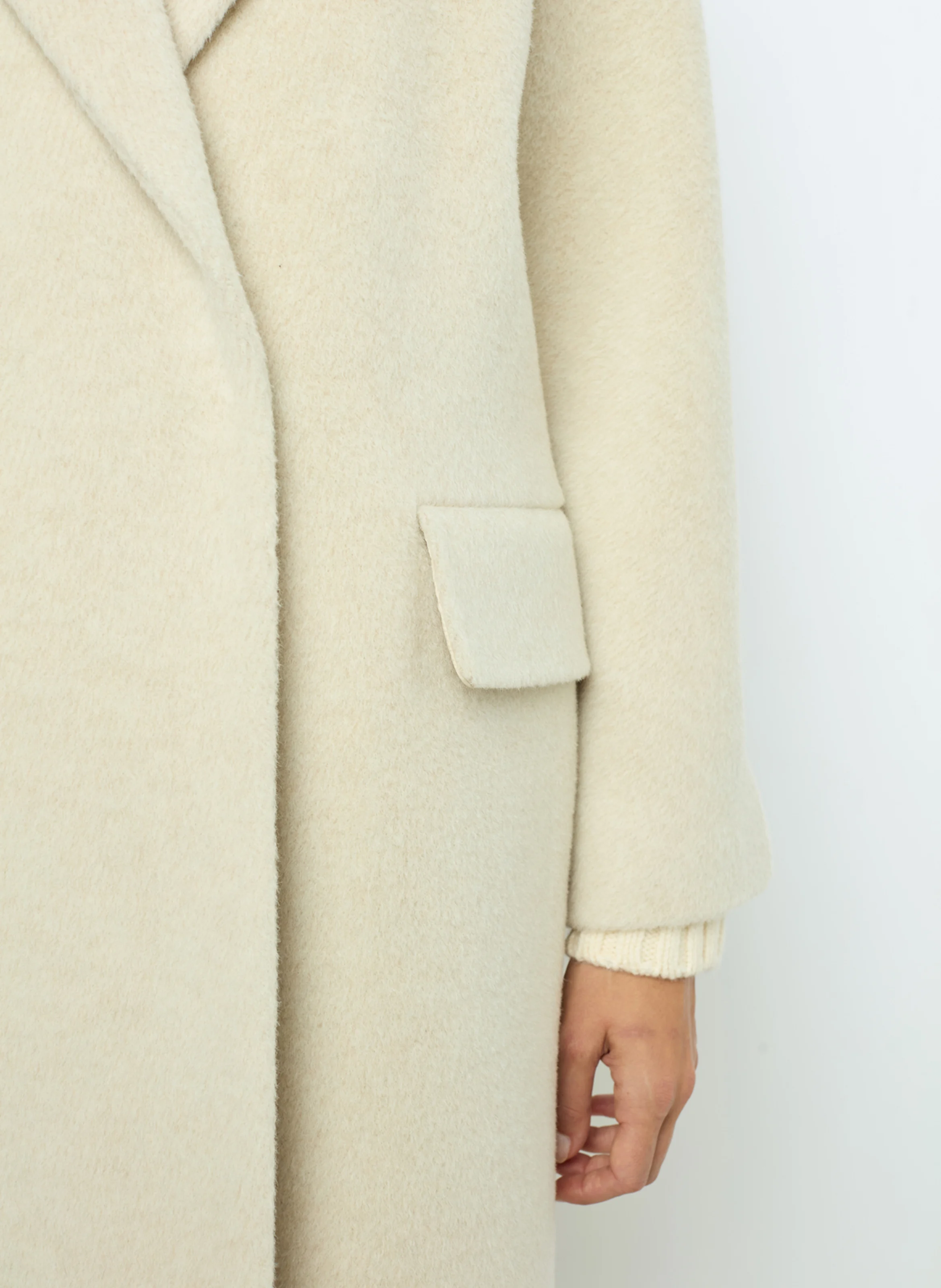 LORIANNE - Manteau long en laine mélangée | Blanc