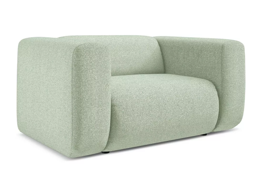 Fauteuil en tissu texturé - vert clair - EKAHI
