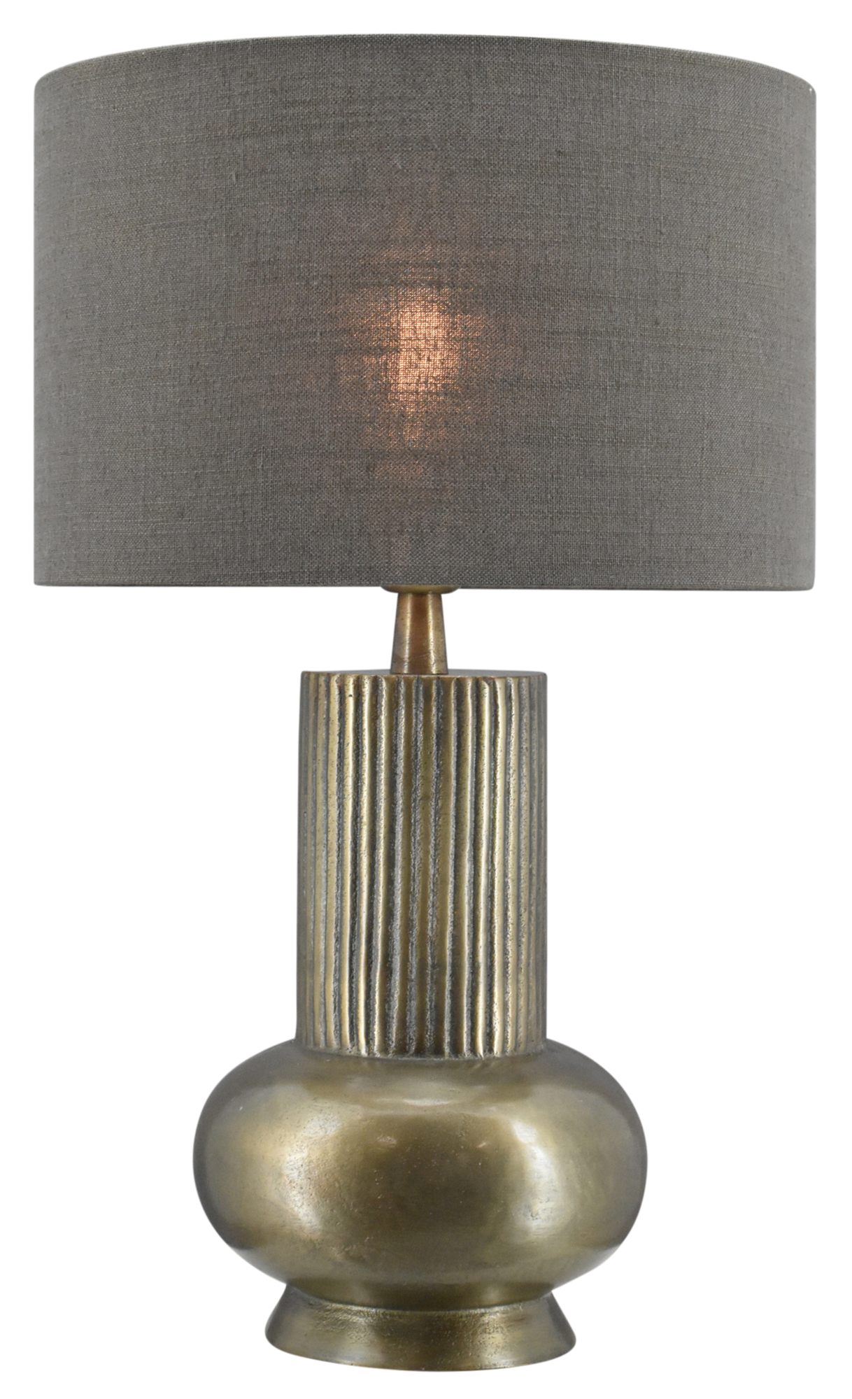 Tafellamp Amora bronze + kap 35x35x22cm Oslo linnen bruin