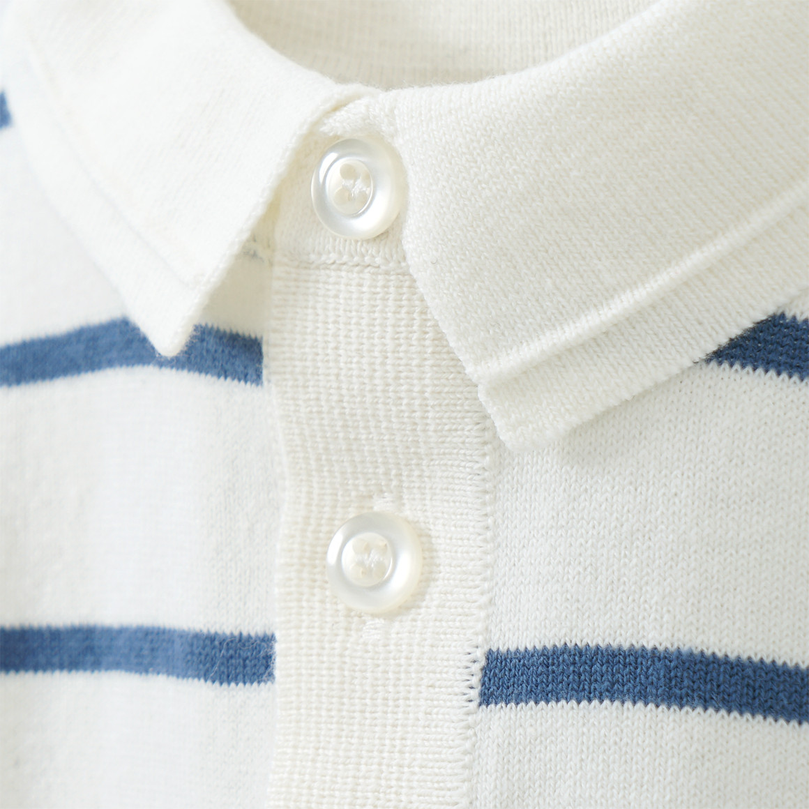 Topolino Jungen Strick-Poloshirt  mit Streifen weiss / blau