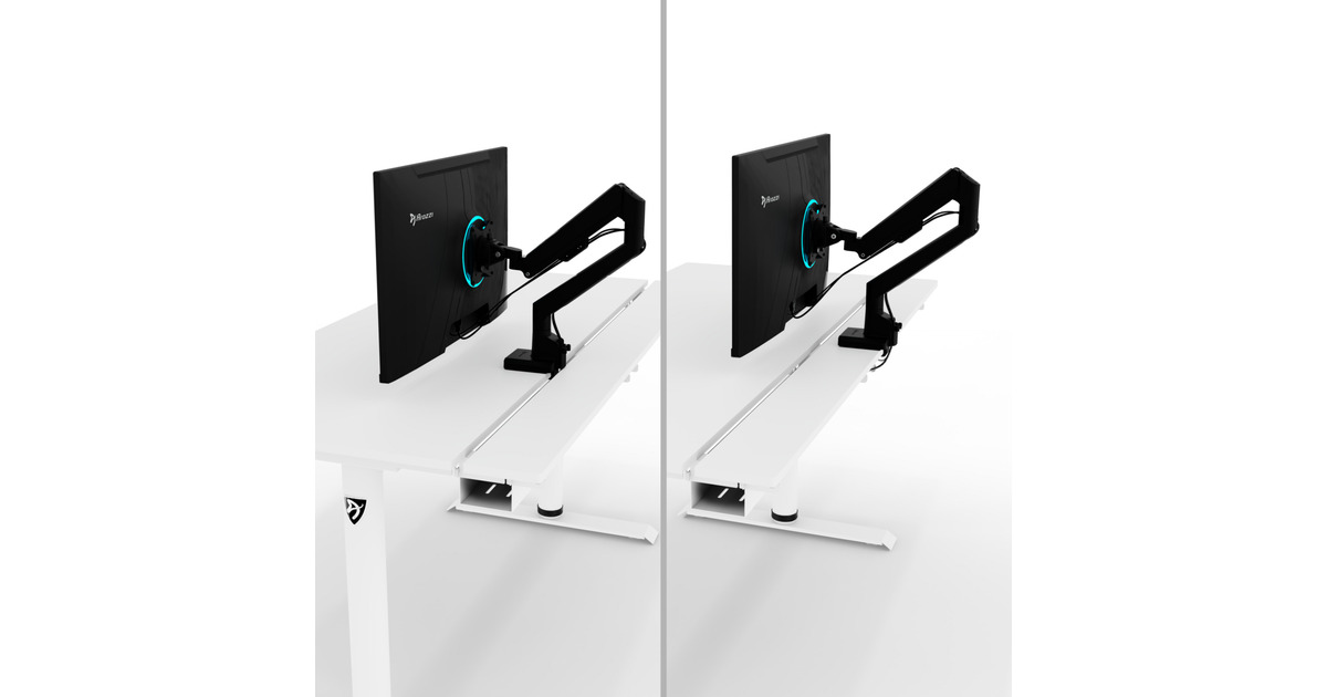 ArozziArena Nordico Sit/Stand Desk - White gaming desk  (Zwart)