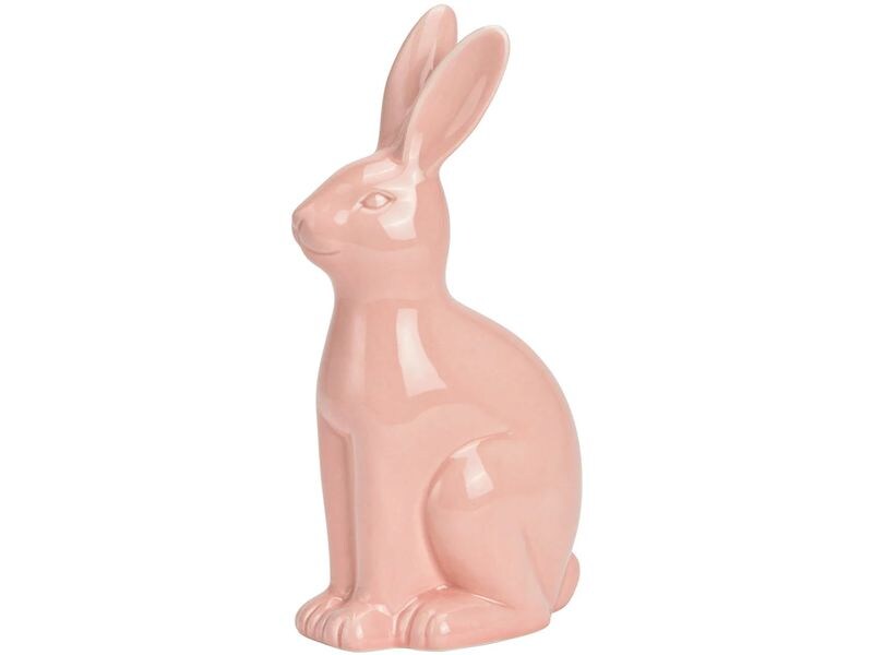 G. Wurm Aufsteller Hase 25 cm, Rosa Dekofigur